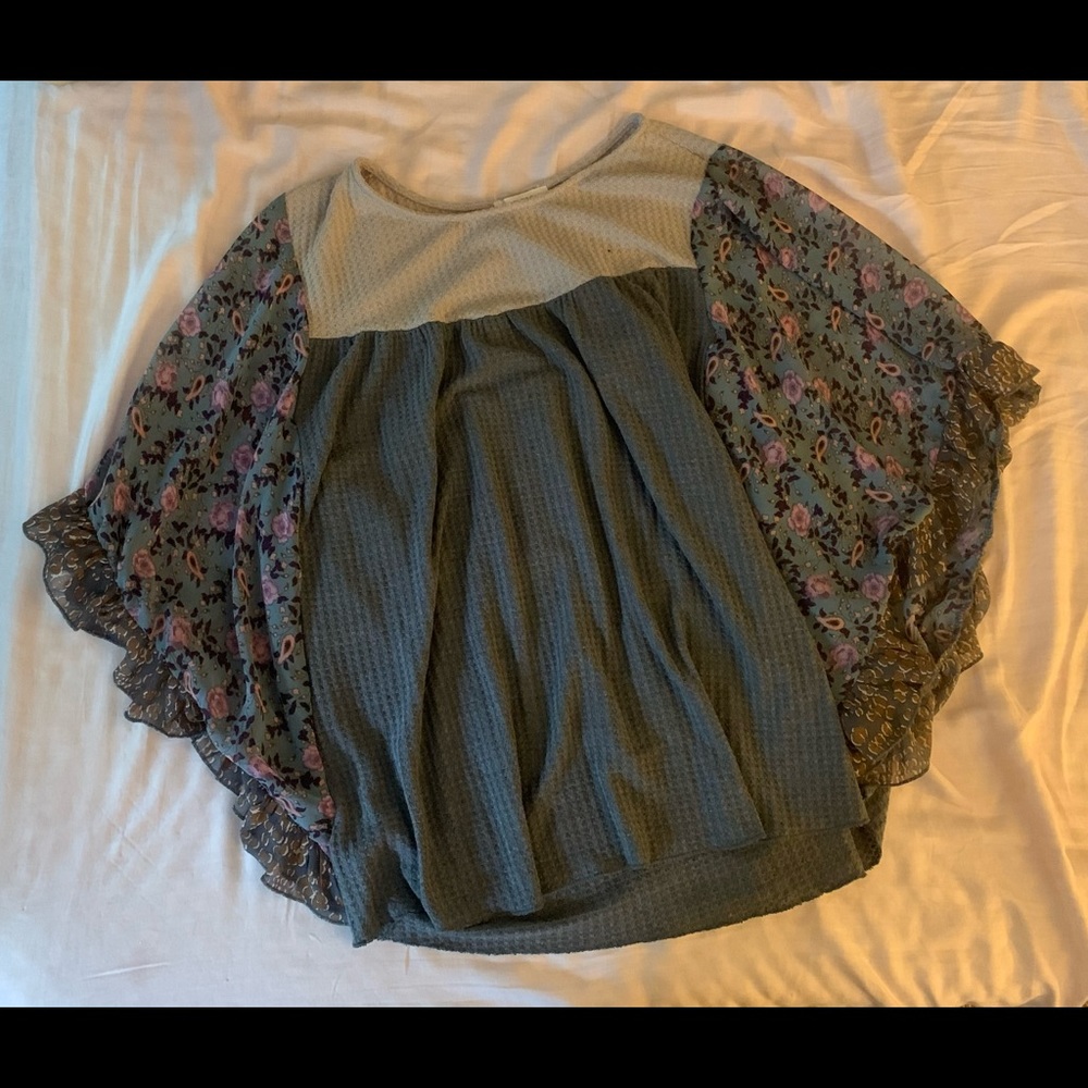 Grey batwing top